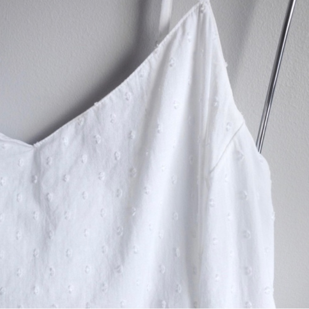 Old Navy Sleeveless White Midi Dress with Swiss Dots - Size Small